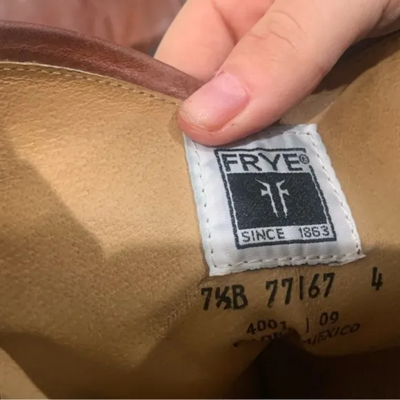 Frye Cowboy Riding Boots Melissa Button 2 in Cognac Brown