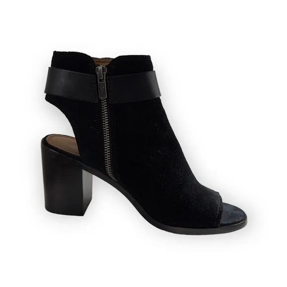 Frye Danica Suede Harness Ankle Boots Black Size 7