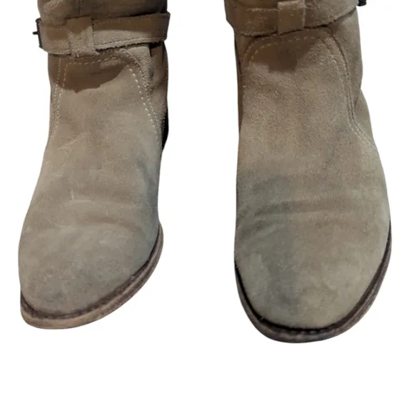 Frye Dorado Suede Boots Tan Size 8 Sand Suede Knee High Boho Classic Preppy