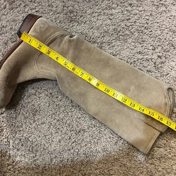 Frye Dorado tan suede leather knee high slouchy riding boots 77070 Size 7.5M