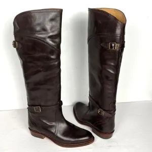 FRYE Dorado Riding Dark Brown Leather Boots
