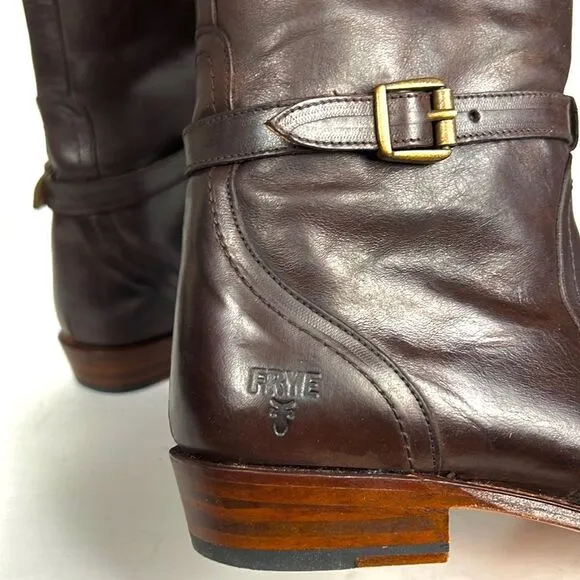FRYE Dorado Riding Dark Brown Leather Boots