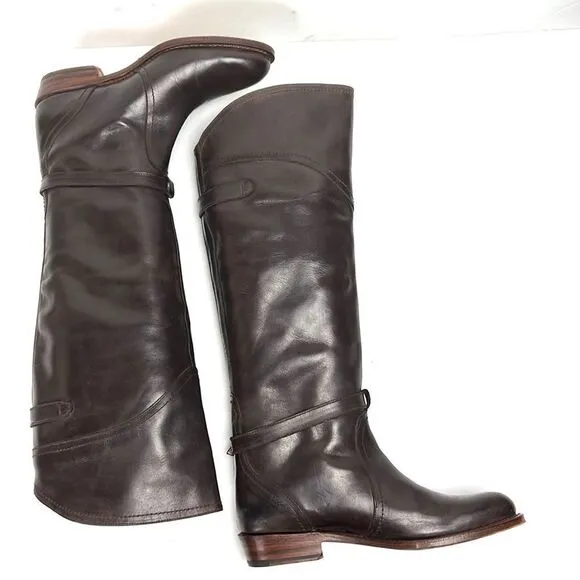 FRYE Dorado Riding Dark Brown Leather Boots