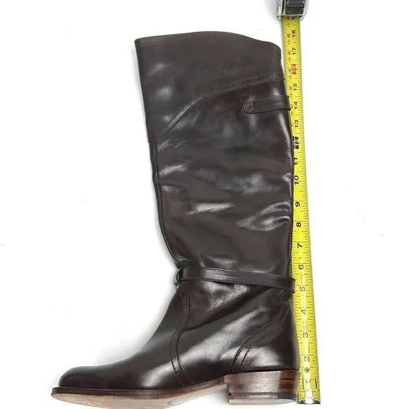 FRYE Dorado Riding Dark Brown Leather Boots