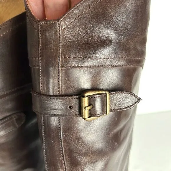 FRYE Dorado Riding Dark Brown Leather Boots