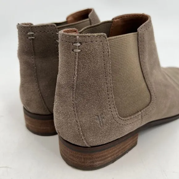 Frye Gray Suede Pull-On Ankle Boots | Size 8.5