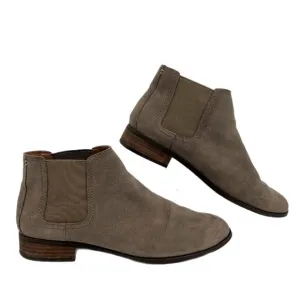 Frye Gray Suede Pull-On Ankle Boots | Size 8.5