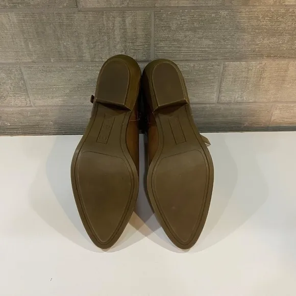 FRYE JUDITH DOUBLE ZIP BROWN SOFT LEATHER ANKLE BOOTS SIZE 8