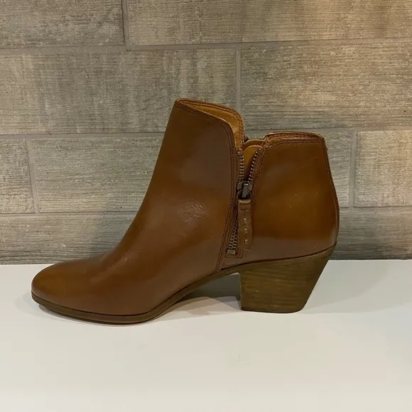 FRYE JUDITH DOUBLE ZIP BROWN SOFT LEATHER ANKLE BOOTS SIZE 8