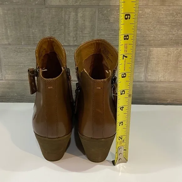FRYE JUDITH DOUBLE ZIP BROWN SOFT LEATHER ANKLE BOOTS SIZE 8