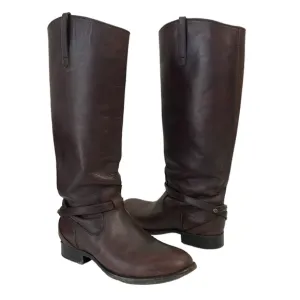 Frye Lindsay Plate brown leather knee high boots. Metal tag at heel. Size 8‎
