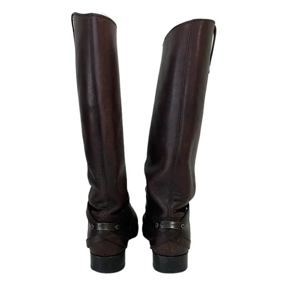 Frye Lindsay Plate brown leather knee high boots. Metal tag at heel. Size 8‎