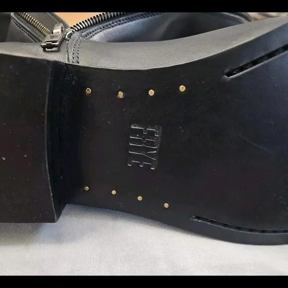 Frye Melissa 40254 Button Black Leather Tall Riding Boots Zip Up Womens Shoes 10