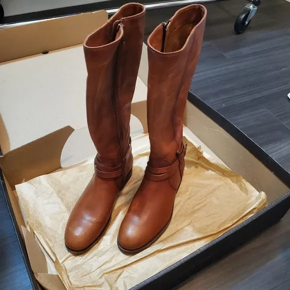 Frye Melissa Belted Tall Leather Boots