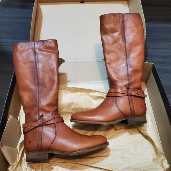 Frye Melissa Belted Tall Leather Boots