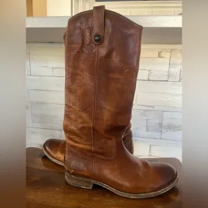 Frye, Melissa Button 2, leather riding boot, size 7