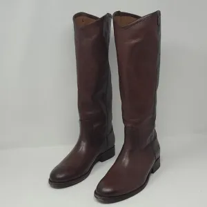 Frye Melissa Button 2 Ridding  Redwood Knee High Brown Boots Size 5.5