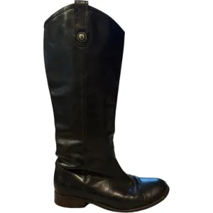 FRYE MELISSA BUTTON Black Riding Leather Knee high Equestrian Boots Womens Sz 7