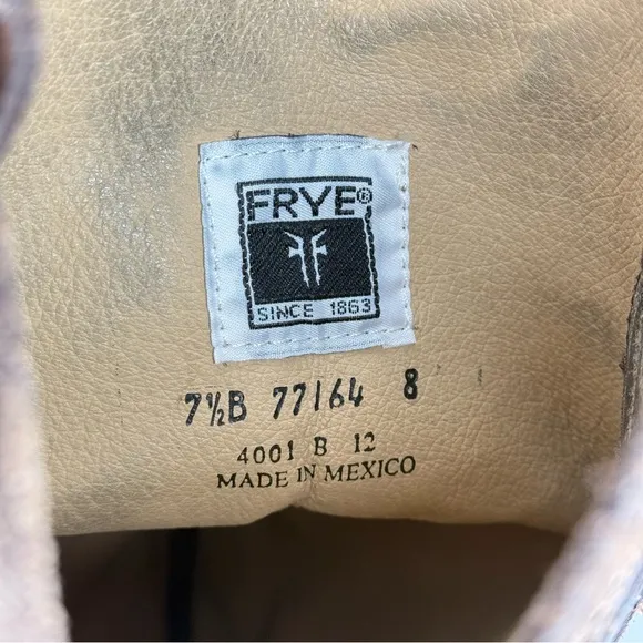 Frye Melissa Button Glaze Distressed Leather Tall Riding Boots 7.5 Western 77164