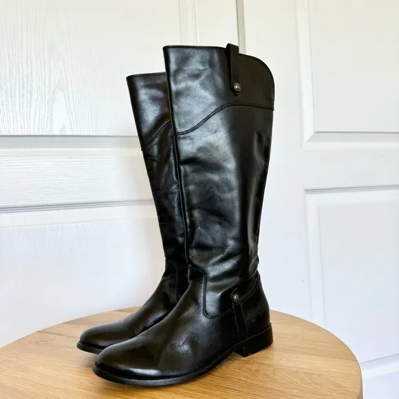 Frye Melissa Button Inside Zip Knee High Leather Boots