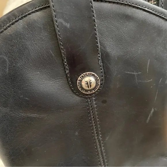 Frye Melissa Button Leather Tall Riding Boots sz 7B in Black