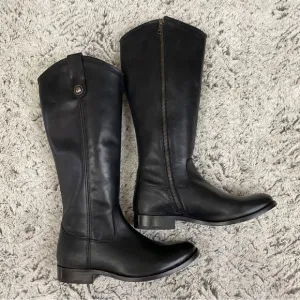 Frye Melissa Button Leather Tall Riding Boots sz 7B in Black