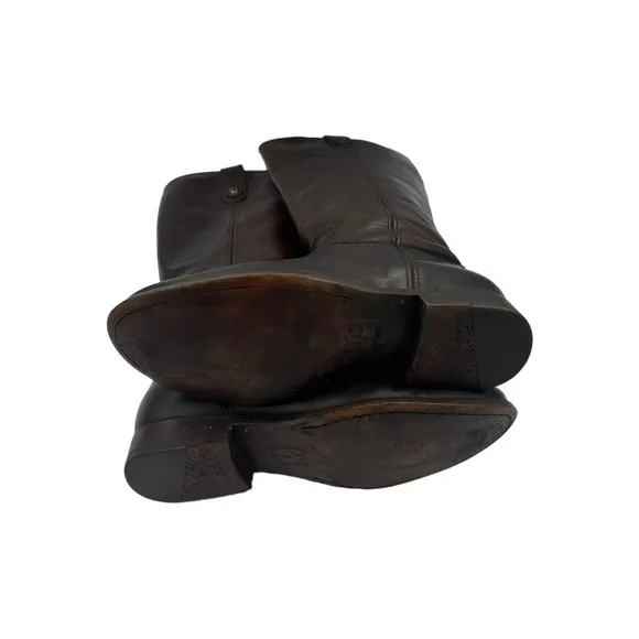 FRYE Melissa Button Riding Boots Dark Brown 5.5B