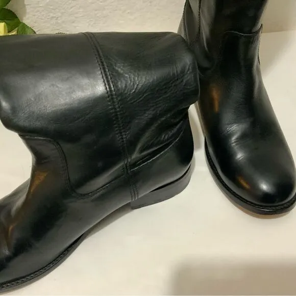 Frye Melissa Button Tall Leather Riding Boots Equestrian Boot Womens 6 Black