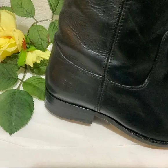 Frye Melissa Button Tall Leather Riding Boots Equestrian Boot Womens 6 Black