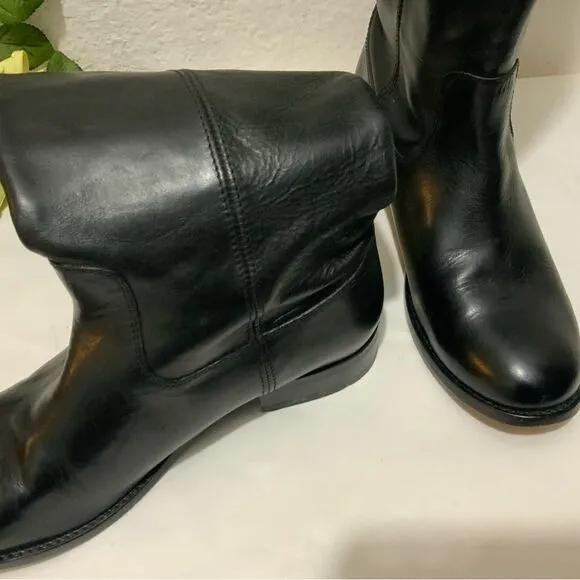 Frye Melissa Button Tall Leather Riding Boots Equestrian Boot Womens 6 Black