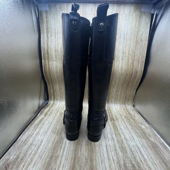 Frye Melissa Harness Tall Riding Boots Women's Size 6.5 Black Zip Shoes 76927