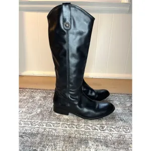 FRYE Melissa Inside Zip Tall Leather Riding Boots 10 B Black Equestrian Luxury
