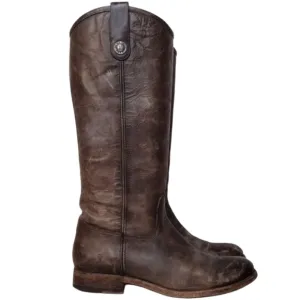 Frye Melissa Leather Distressed Equestrian Boho Sz 8 1/2 B Riding Boots