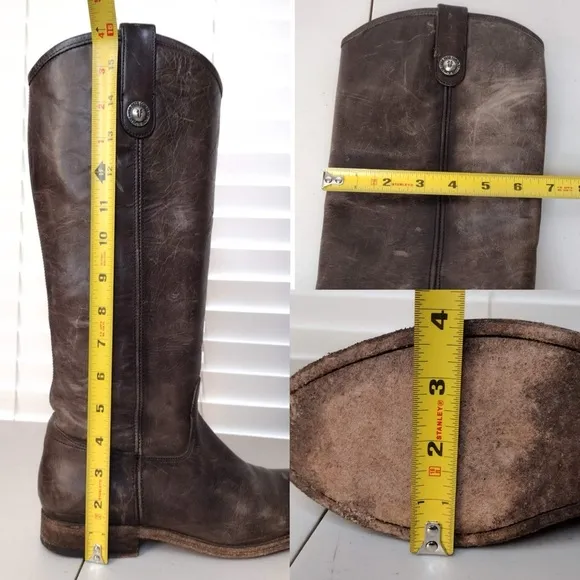 Frye Melissa Leather Distressed Equestrian Boho Sz 8 1/2 B Riding Boots