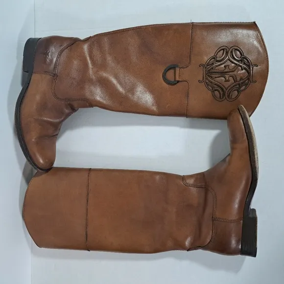 Frye Melissa Logo D Ring Riding Boots SZ 6B