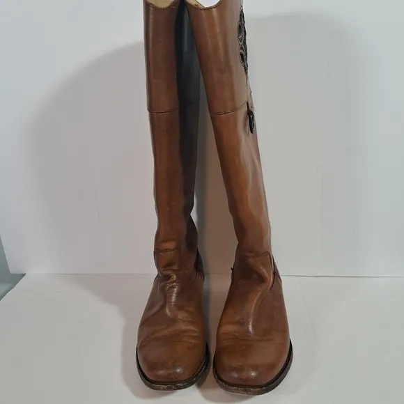 Frye Melissa Logo D Ring Riding Boots SZ 6B
