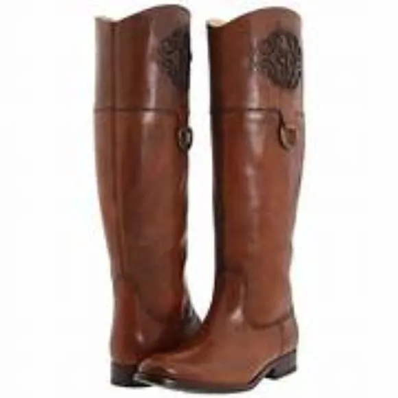 Frye Melissa Logo D Ring Riding Boots SZ 6B