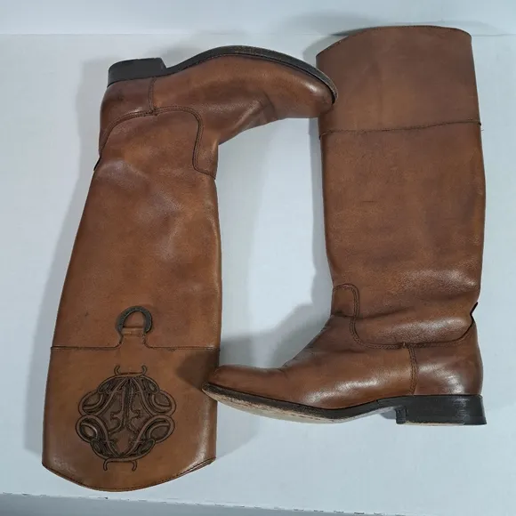 Frye Melissa Logo D Ring Riding Boots SZ 6B