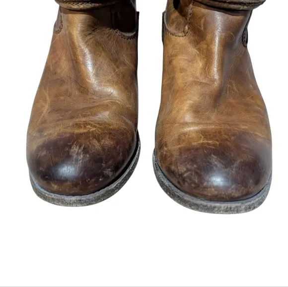 Frye Melissa Seam Riding Boots Women's Size 9.5 B Cognac Leather 3475445 Preppy