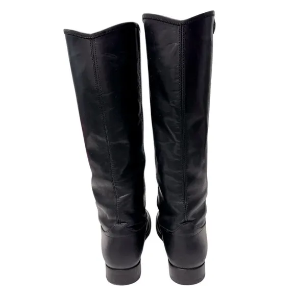 FRYE Melissa Button 2 Women’s Black Leather Knee High Equestrian Boots Size 8