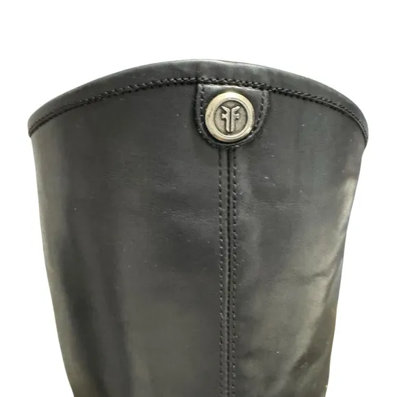 FRYE Melissa Button 2 Women’s Black Leather Knee High Equestrian Boots Size 8