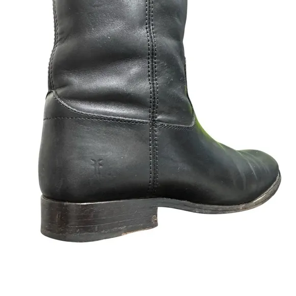 FRYE Melissa Button 2 Women’s Black Leather Knee High Equestrian Boots Size 8