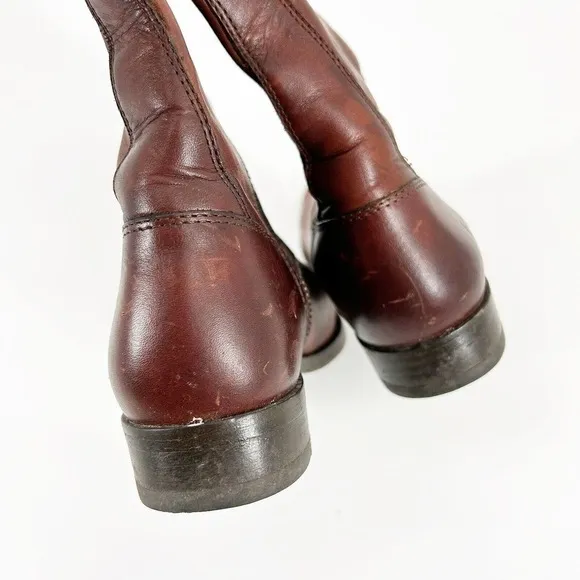 Frye Molly Boots Brown Leather Women’s Size 6 Button Tab Riding Equestrian