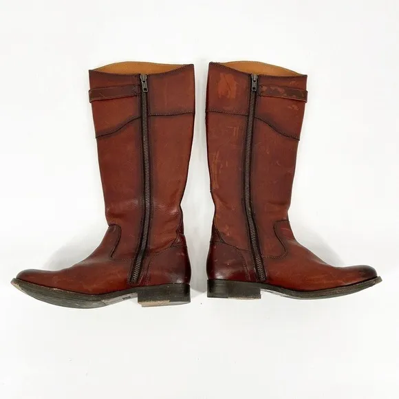 Frye Molly Boots Brown Leather Women’s Size 6 Button Tab Riding Equestrian