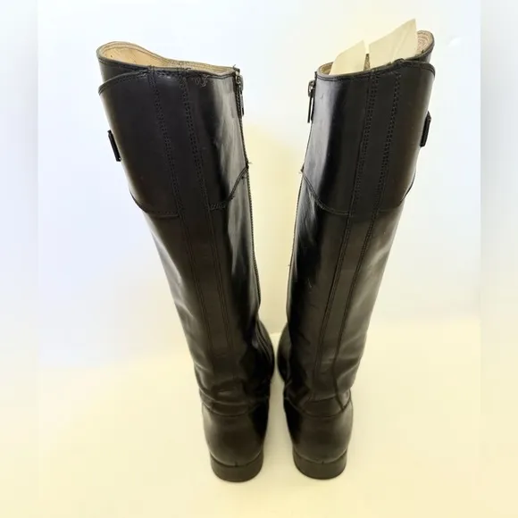 Frye Molly Riding Boots Black Leather Vintage Equestrian