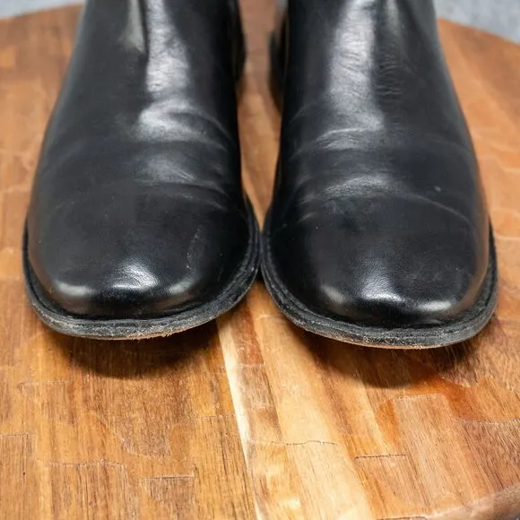 FRYE Paige Short Black Leather Riding Ankle Boots Size 6.5 B