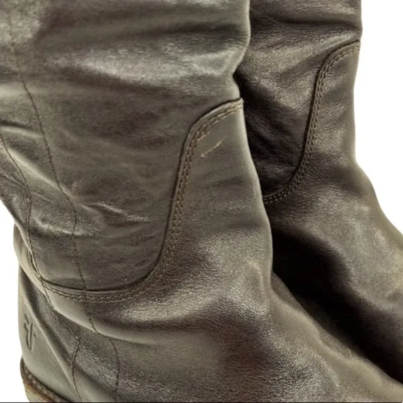 Frye Paige Tall Dark Brown Equestrian Knee High Riding Boots