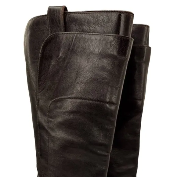 Frye Paige Tall Dark Brown Equestrian Knee High Riding Boots