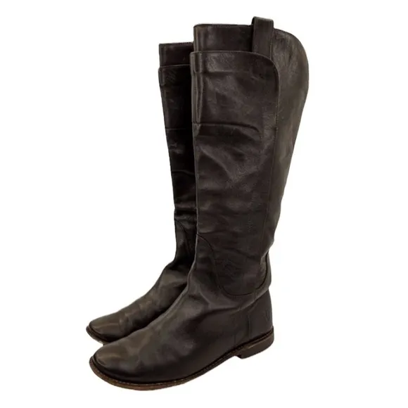 Frye Paige Tall Dark Brown Equestrian Knee High Riding Boots