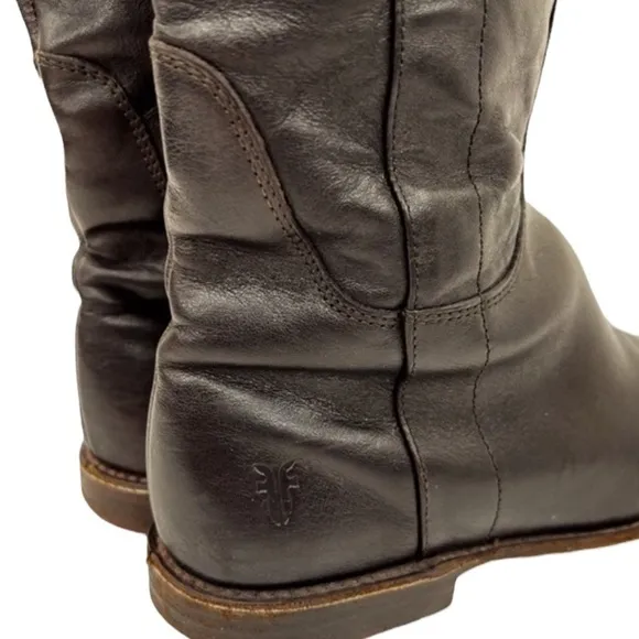 Frye Paige Tall Dark Brown Equestrian Knee High Riding Boots